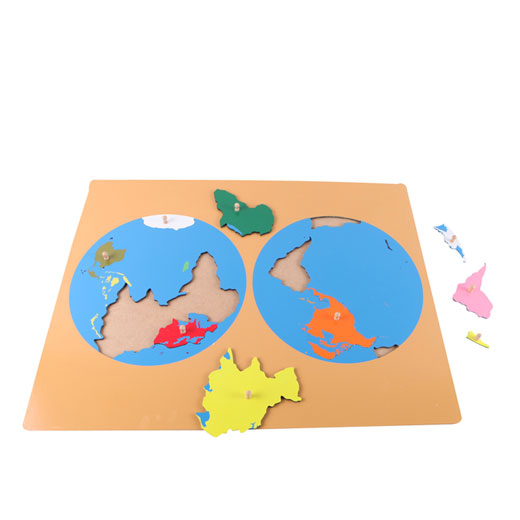 Kinderhuis Wooden Map Drawer Cabinet – 8 World Maps kinderhuis
