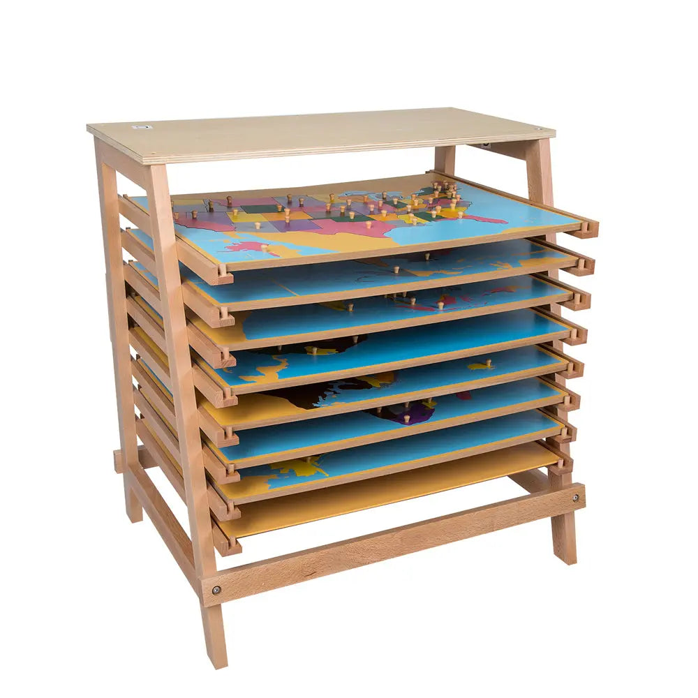 Geography Cabinet with 8 puzzle kinderhuis