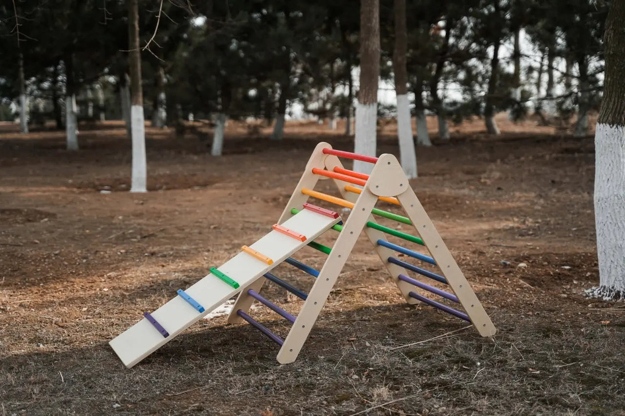 Large Pickler Triangle and ramp-Rainbow color kinderhuis