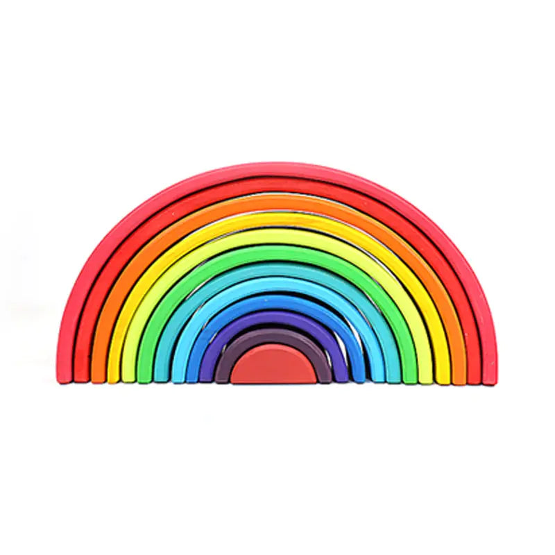 Wooden stackable rainbow kinderhuis