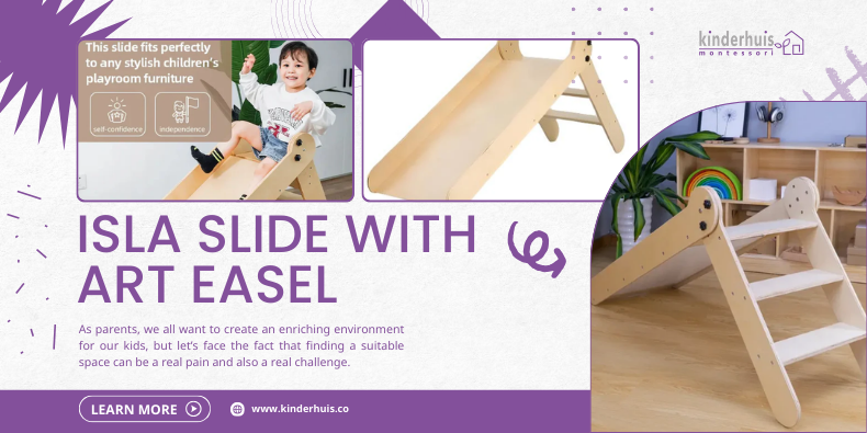 Isla Slide with Art Easel kinderhuis