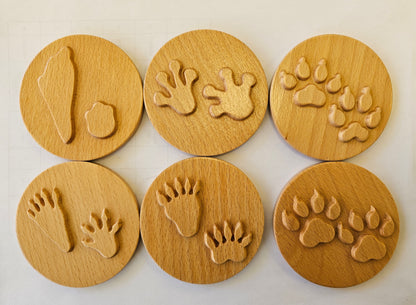 Wooden Animal Footprints Toy Set kinderhuis