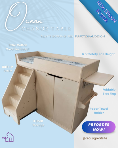 Ocean Change Table with Left side Stairs kinderhuis