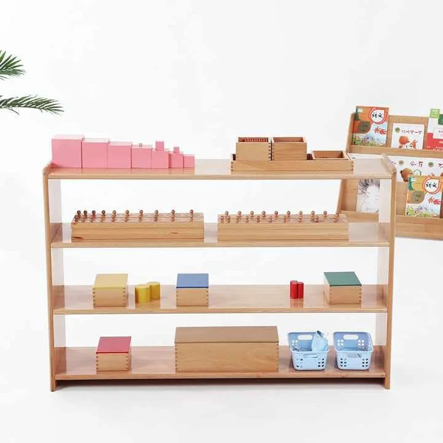Montessori Wood Shelf Open Back Toy Storage Cabinet, 37in, Double-Sided kinderhuis
