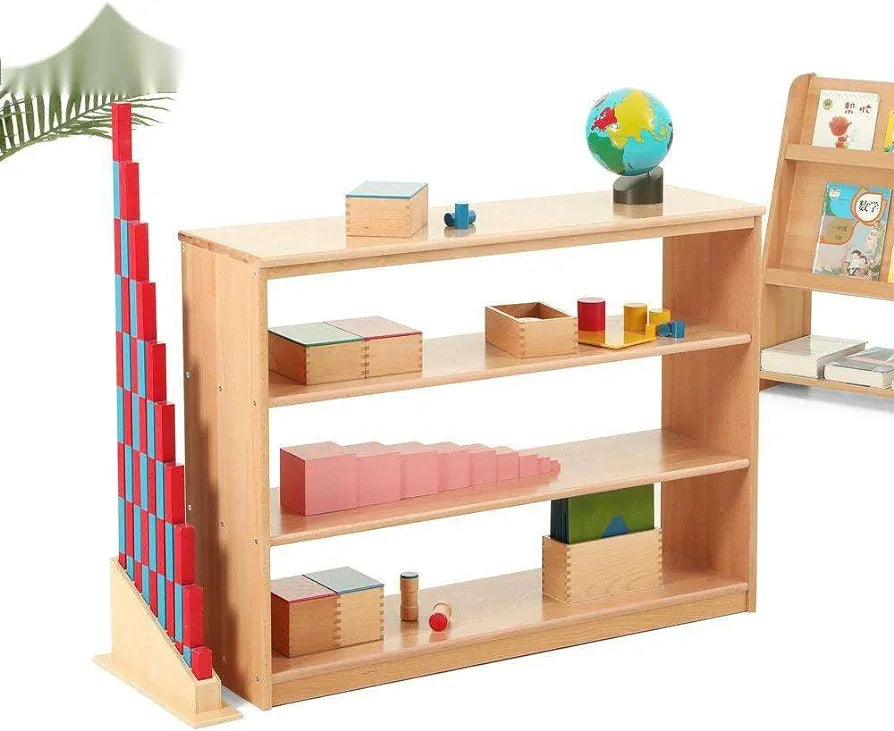Montessori Wood Shelf Open Back Toy Storage Cabinet, 37in, Double-Sided kinderhuis