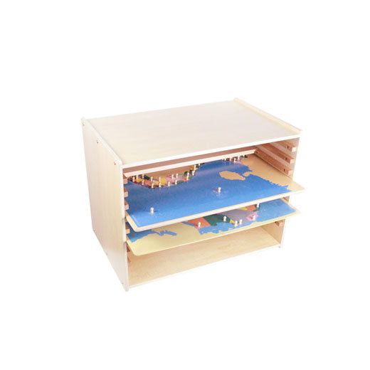 Kinderhuis Wooden Map Drawer Cabinet – 8 World Maps kinderhuis