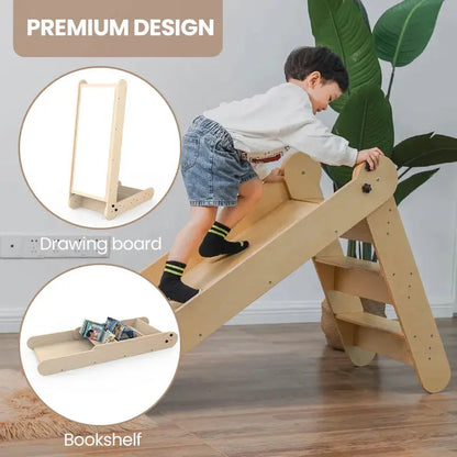 Isla PlaySlide 2 in 1 wooden Slide with Art Easel kinderhuis