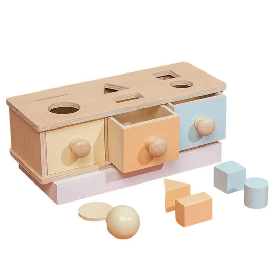Macaron Shape sorting Object permanence box kinderhuis
