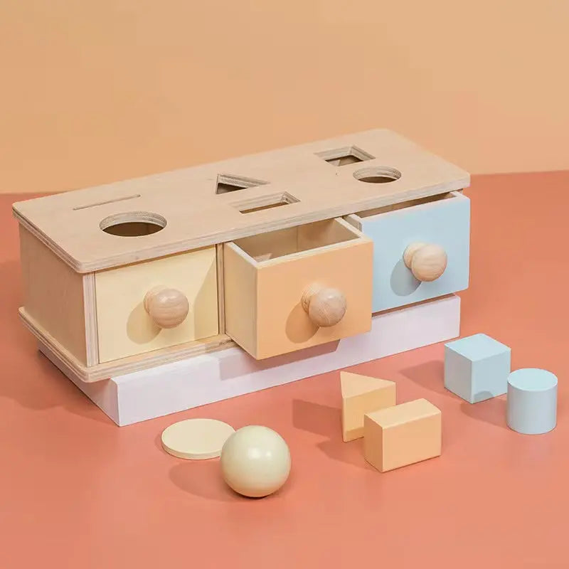 Macaron Shape sorting Object permanence box kinderhuis