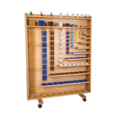 KINDERHUIS Math Beads and Cabinet Set – Beech Wood, Classroom Grade