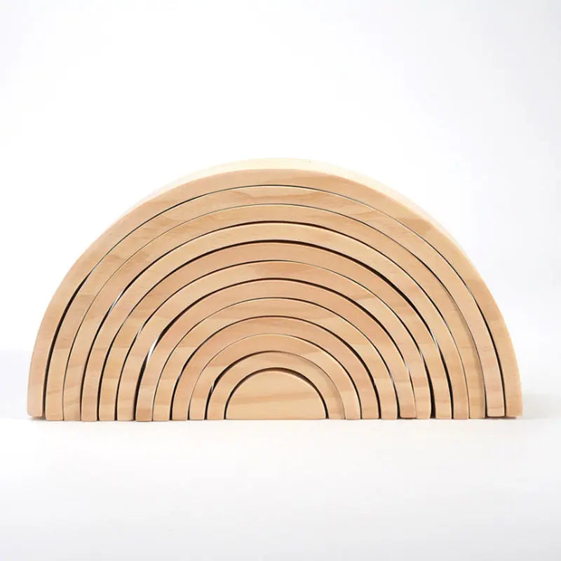 Natural wood rainbow stacker kinderhuis