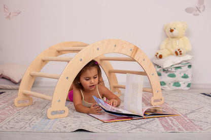 Natural Wood Arch Rocker kinderhuis