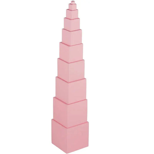 Pink Tower with tray and paper SET kinderhuis