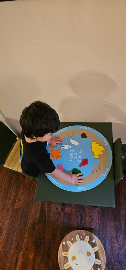 Plate of Seven Continents Puzzle kinderhuis