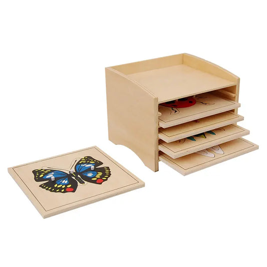 Puzzle cabinet with 5 Insect Puzzles kinderhuis