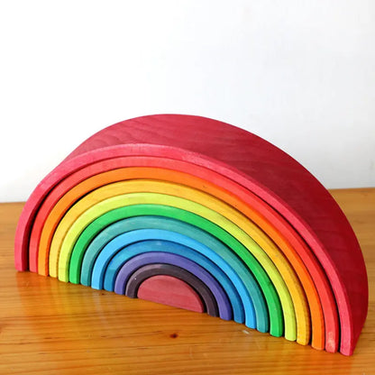 Wooden stackable rainbow kinderhuis