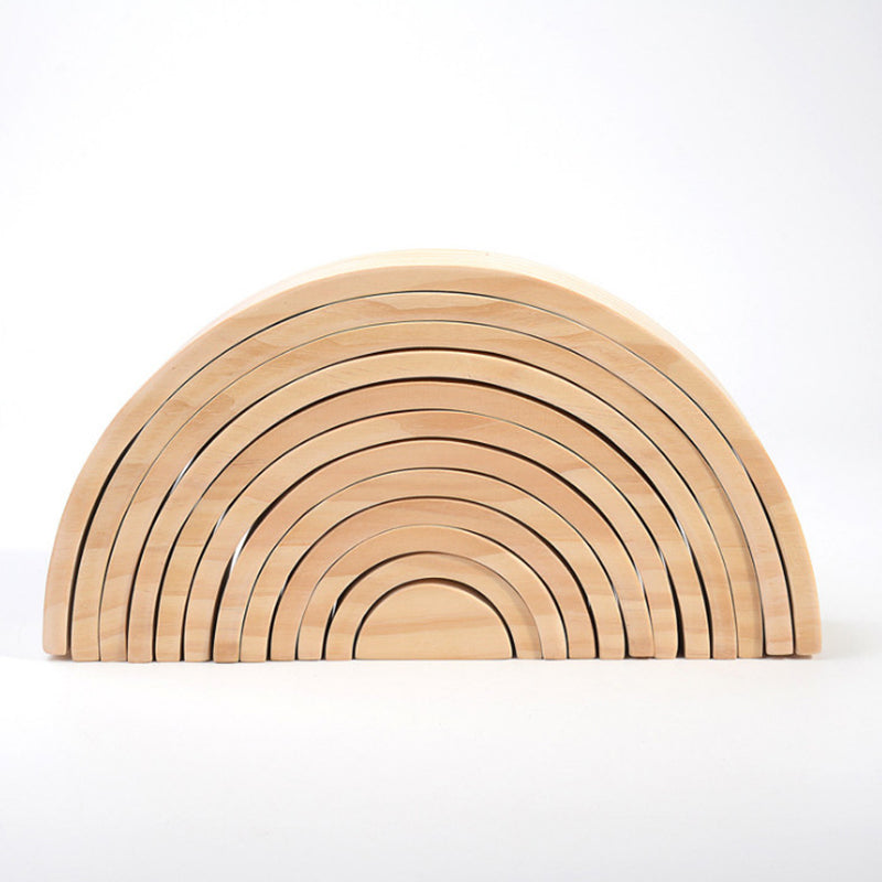 Natural wood rainbow stacker kinderhuis